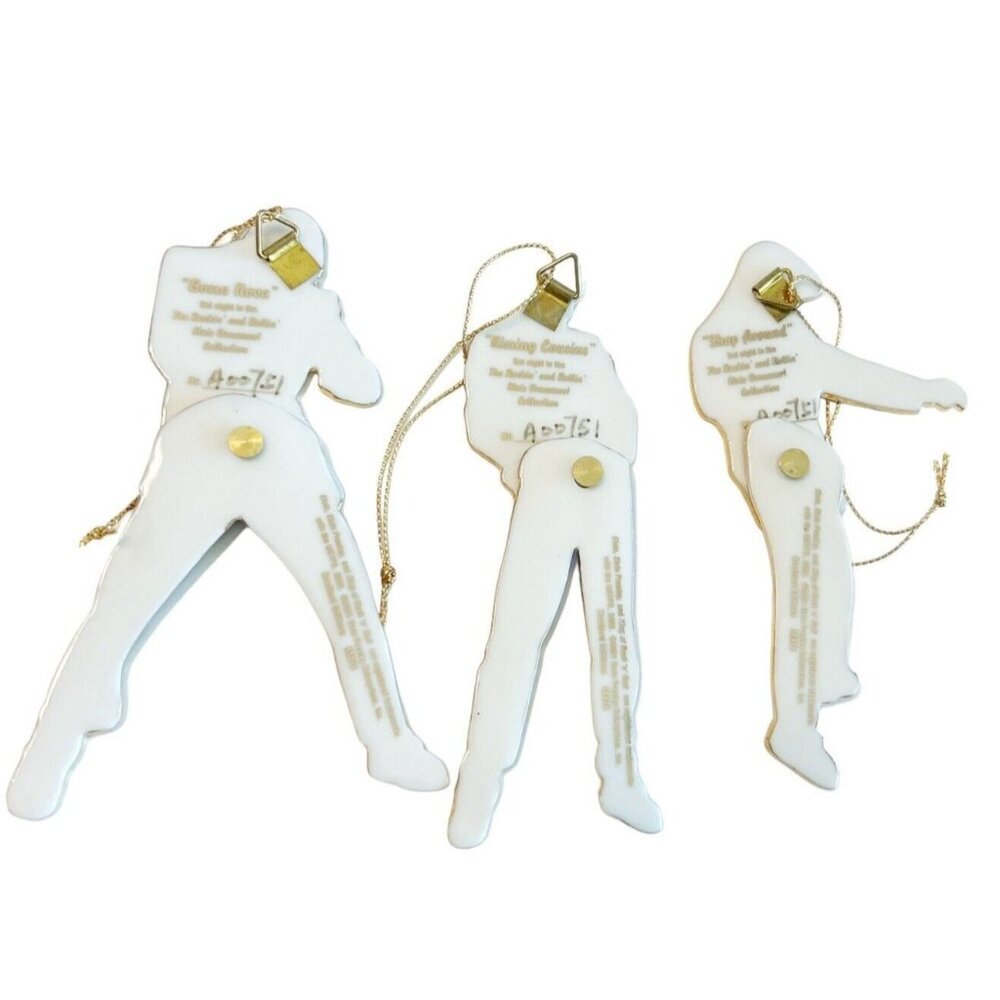 Set of 3 Bradford 2000 Rockin n Rollin Elvis Presley Ornament A00751 COA 38878 - Picture 6 of 11